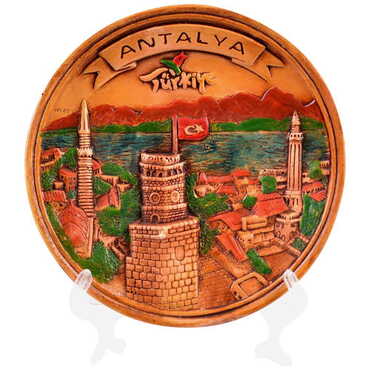 Antalya Themed Plaster Raised Cottage Wall Plate 15 Cm - Myros