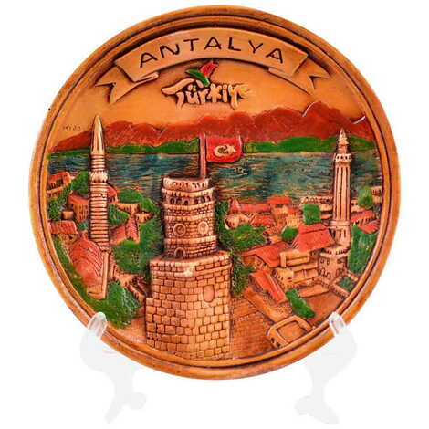 Antalya Themed Plaster Raised Cottage Wall Plate 15 Cm