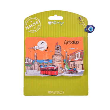 Antalya Themed Plastic Base UV Printed Custom Backing Carded Fridge Magnet - Thumbnail