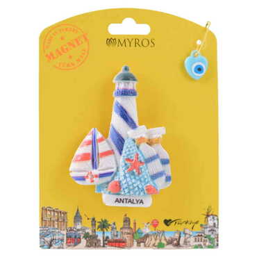 Myros - Antalya Themed Polyester UV Printed Custom Backing Carded Fridge Magnet