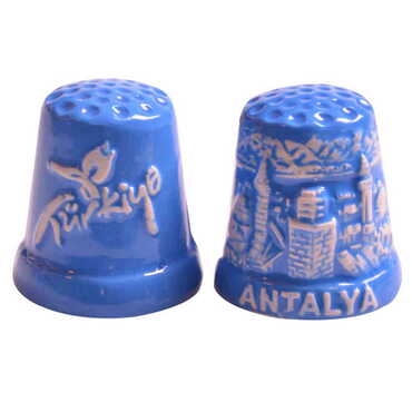 Myros - Antalya Themed Relief Crafted Ceramic Thimble