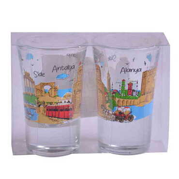 Antalya Themed Shot Glass Set of 2 Pcs - Thumbnail