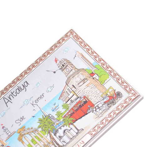 Antalya Themed Silver Plated Desktop Decor White 78X125 Mm