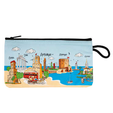 Antalya Themed Turkish Woven Wallet 183x97x8 mm - 9