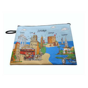 Antalya Themed Turkish Woven Wallet 215x155x8 mm - 6