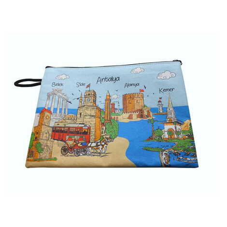Antalya Themed Turkish Woven Wallet 215x155x8 mm - 6