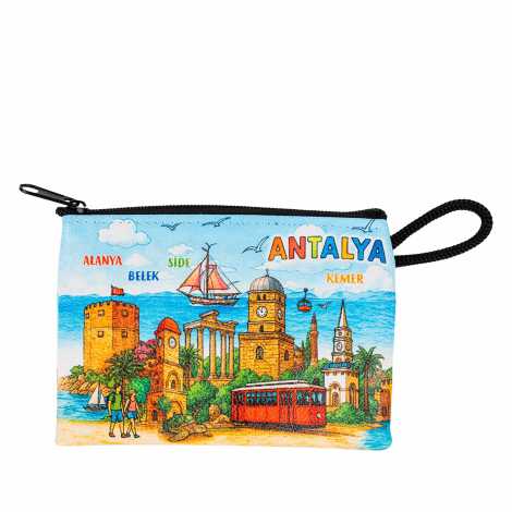 Antalya Themed Turkish Woven Wallet 215x155x8 mm - 9