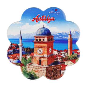 Antalya Themed UV Daisy Traditional Coaster 88 mm - Myros