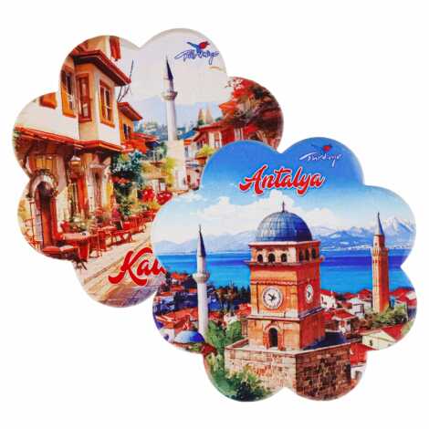 Antalya Themed UV Daisy Traditional Coaster 88 mm - 2