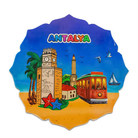 Antalya Themed UV Printed Star Shaped Traditional Trivet - 1