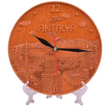 Myros - Antalya Themed White Polyester Wall Clock