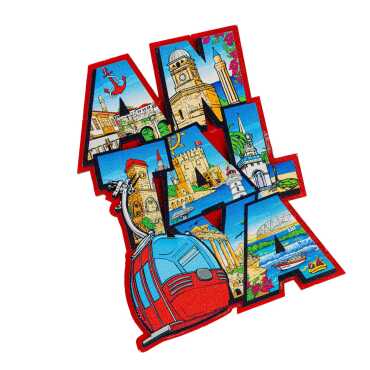 Antalya Themed Wooden Customised 2D Souvenir Fridge Magnet - 2