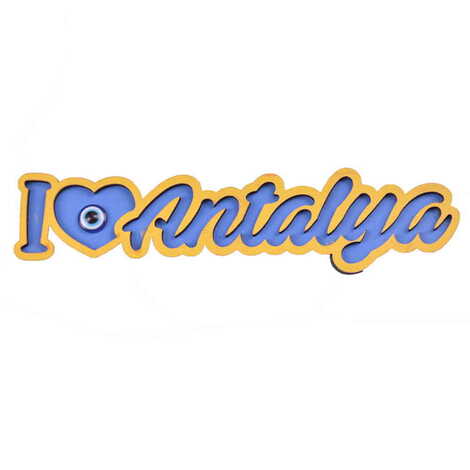 Antalya Themed Wooden Customised City Name Letter Souvenir Fridge Magnet - 7