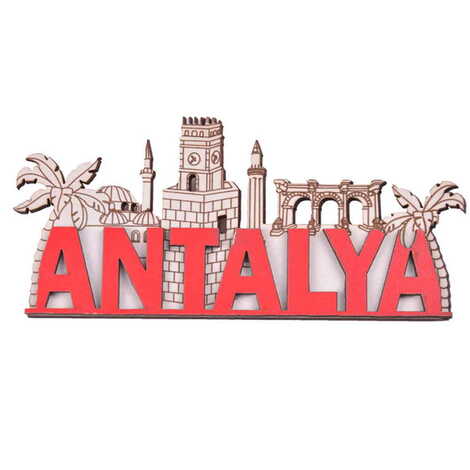 Antalya Themed Wooden Customised City Name Letter Souvenir Fridge Magnet