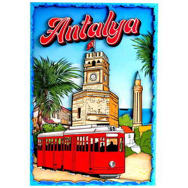 Antalya Themed Wooden Customised Door Sign Board 200x290 Mm - Thumbnail