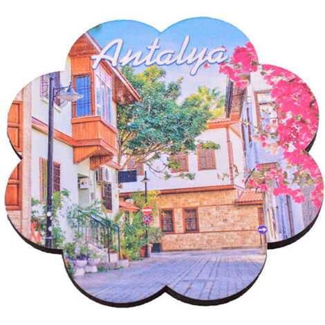 Antalya Themed Wooden Customised Souvenir Coaster Set of 4 pcs 90 mm - 6