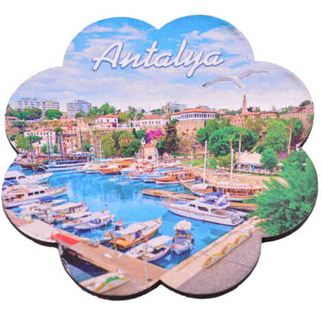 Antalya Themed Wooden Customised Souvenir Coaster Set of 4 pcs 90 mm - 9