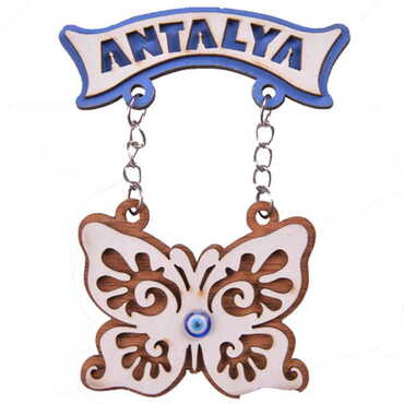 Antalya Themed Wooden Customised Souvenir Fridge Magnet - Thumbnail