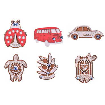 Antalya Themed Wooden Engraved Souvenir Fridge Magnet - 2