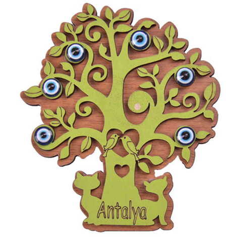 Antalya Themed Wooden Engraved Souvenir Fridge Magnet - 5
