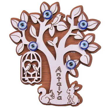 Antalya Themed Wooden Engraved Souvenir Fridge Magnet - 6