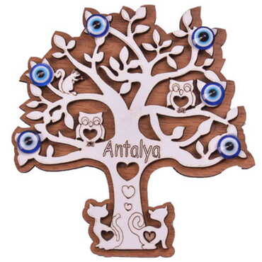 Antalya Themed Wooden Engraved Souvenir Fridge Magnet - 8