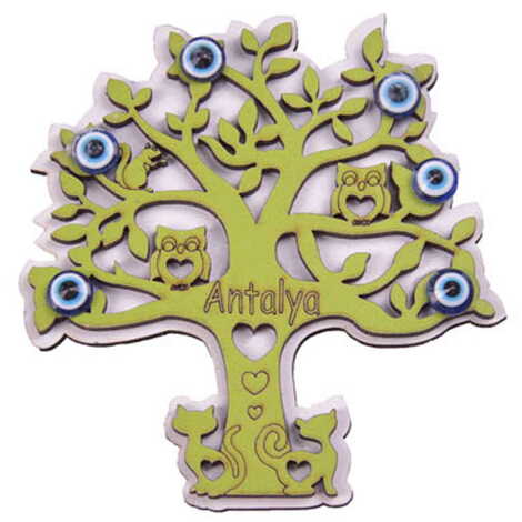 Antalya Themed Wooden Engraved Souvenir Fridge Magnet - 9