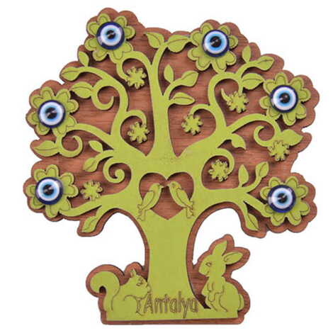 Antalya Themed Wooden Engraved Souvenir Fridge Magnet - 10