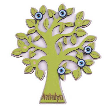Antalya Themed Wooden Engraved Souvenir Fridge Magnet - 12