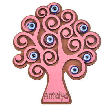 Antalya Themed Wooden Engraved Souvenir Fridge Magnet - 15