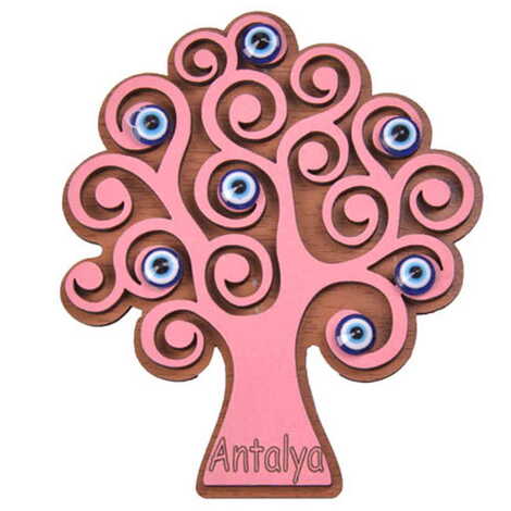 Antalya Themed Wooden Engraved Souvenir Fridge Magnet - 15