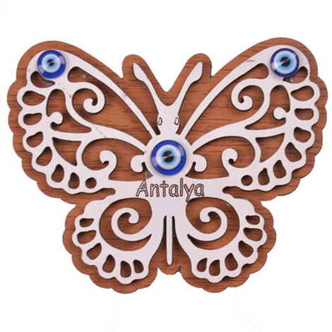 Antalya Themed Wooden Engraved Souvenir Fridge Magnet - 20