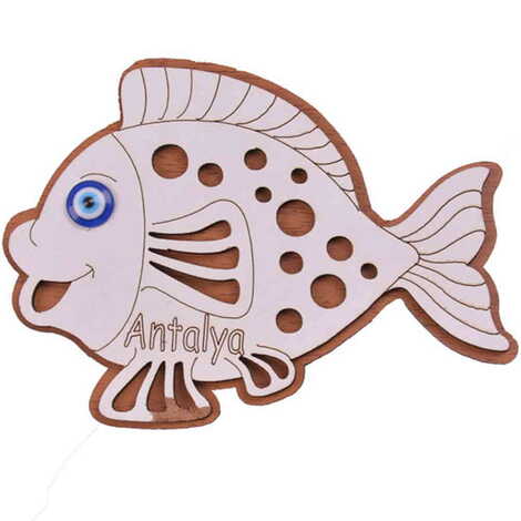 Antalya Themed Wooden Engraved Souvenir Fridge Magnet - 23
