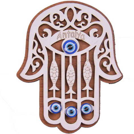 Antalya Themed Wooden Engraved Souvenir Fridge Magnet - 24