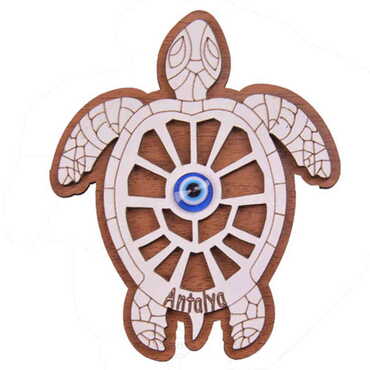 Antalya Themed Wooden Engraved Souvenir Fridge Magnet - 25