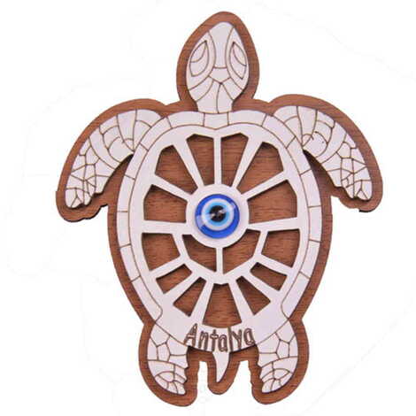 Antalya Themed Wooden Engraved Souvenir Fridge Magnet - 25