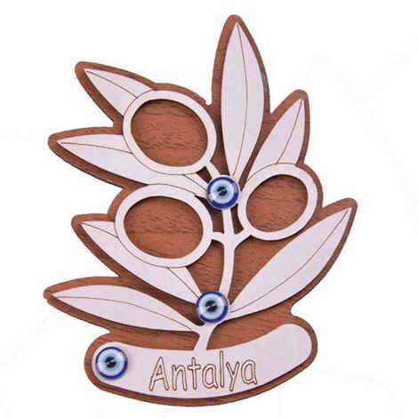 Antalya Themed Wooden Engraved Souvenir Fridge Magnet - 26