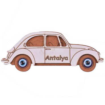 Antalya Themed Wooden Engraved Souvenir Fridge Magnet - 28