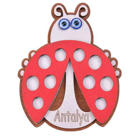 Antalya Themed Wooden Engraved Souvenir Fridge Magnet - 30