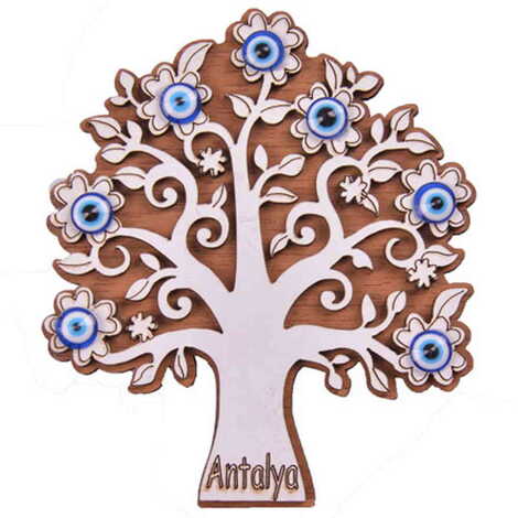 Antalya Themed Wooden Engraved Souvenir Fridge Magnet