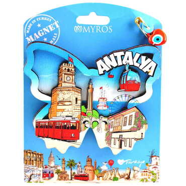 Antalya Themed Wooden UV Printed Custom Backing Carded Fridge Magnet - Thumbnail