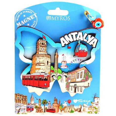 Antalya Themed Wooden UV Printed Custom Backing Carded Fridge Magnet