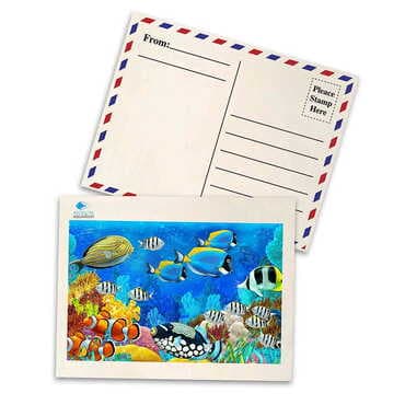 Aquapark Themed Wooden UV Printed Travel Postcard 116x150 mm