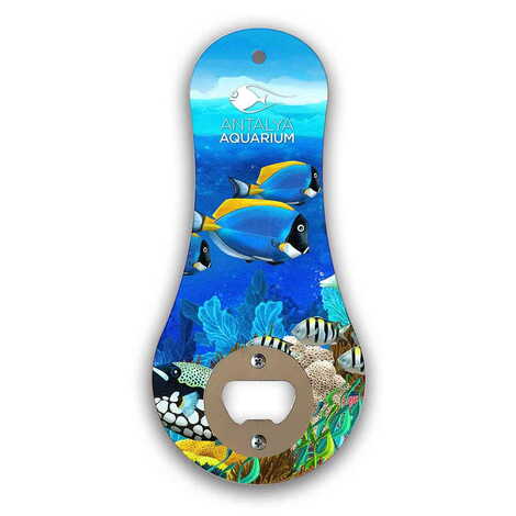 Toptan Aquapark Temalı Myros Ahşap Klasik Açacak Magnet 170x79 mm - 1