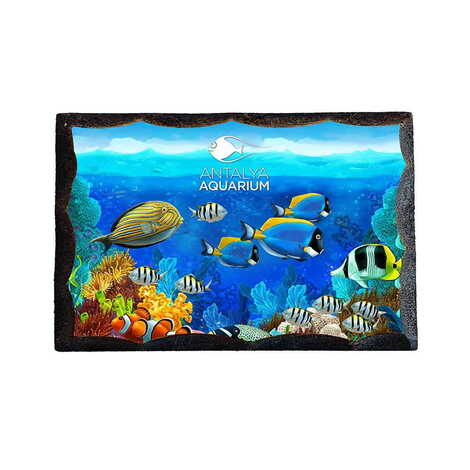 Toptan Aquapark Temalı Myros Ahsap Masif Pano Küçük 45x65 mm