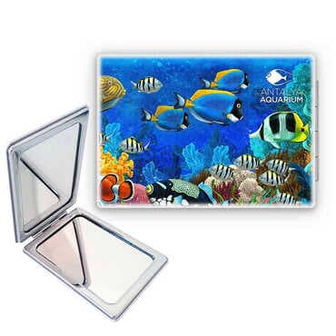 Aquapark Themed Customised Uv Printed Rectangle Compact Mirror 85x62x11 mm