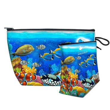 Myros - Aquapark Temalı Myros Küçük Körüklü Makyaj Çantası 145x220x70 mm