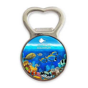 Aquapark Themed Metal Magnetic Small Round Opener 38x60 mm