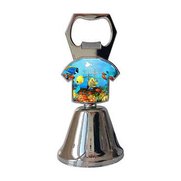 Aquapark Themed Collectible Souvenir Double Face Metal Bell With Opener 44x94 mm
