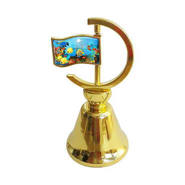 Myros - Aquapark Temalı Myros Metal Altın Renk Bayrak Çan